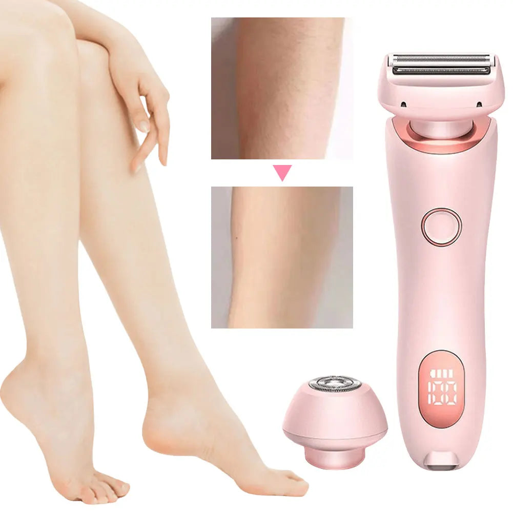 Bikini Trimmer for Women Waterproof Body Hair Trimmer Rechargeable Electric Razor 2 in 1 for Pubic Legs Body Hair