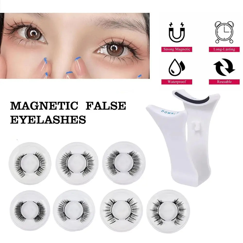 Magnetic Eyelashes Handmade 3D Natural Magnetic False Eyelashes Reusable Magnetic Eyelashes Tweezers Set