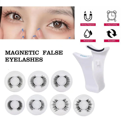 Magnetic False Eyelashes Extension Applicator False Eyelash Tweezer Curler Clip Clamp Makeup Tools with 3D Mink Eyelash