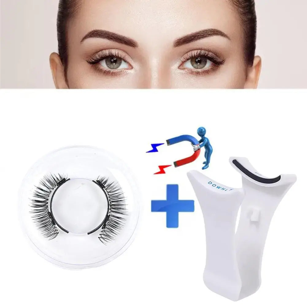 Magnetic False Eyelashes Extension Applicator False Eyelash Tweezer Curler Clip Clamp Makeup Tools with 3D Mink Eyelash