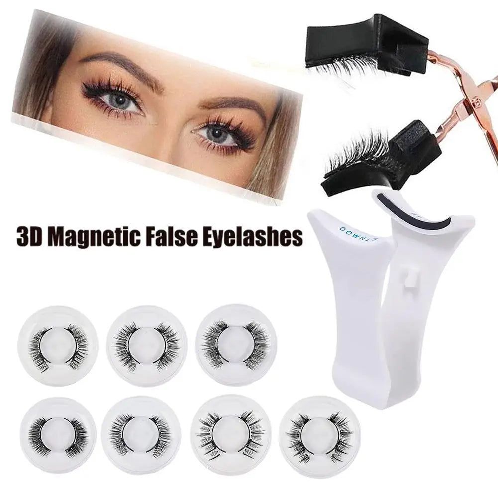 Magnetic False Eyelashes Extension Applicator False Eyelash Tweezer Curler Clip Clamp Makeup Tools with 3D Mink Eyelash