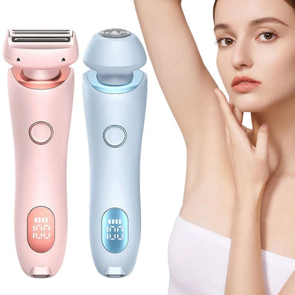 Bikini Trimmer for Women Waterproof Body Hair Trimmer Rechargeable Electric Razor 2 in 1 for Pubic Legs Body Hair